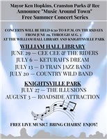 Mayor Ken Hopkins, Cranston Parks & Rec  Announce "Music Around Town" Free Summer Concert Series